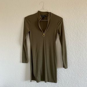 Olive green Women’s long sleeve dress